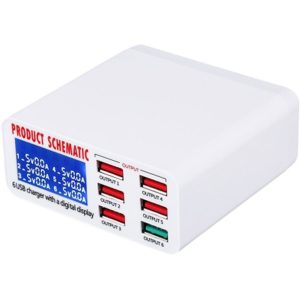 شارژر فست شارژ 6 پورت یاکسون Yaxun YX-896 QC 3.0 40W