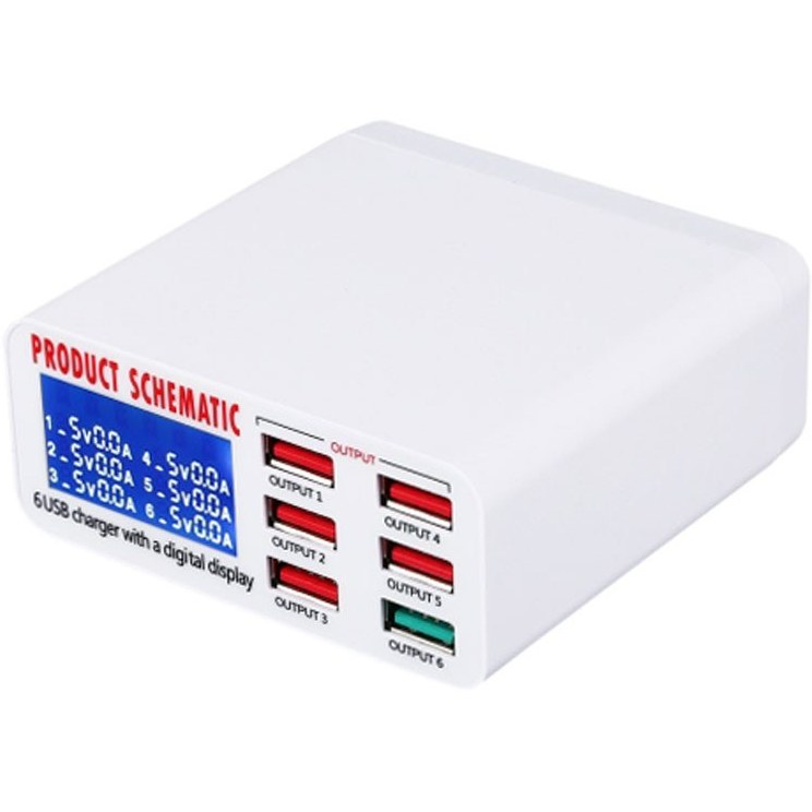 شارژر فست شارژ 6 پورت یاکسون Yaxun YX-896 QC 3.0 40W
